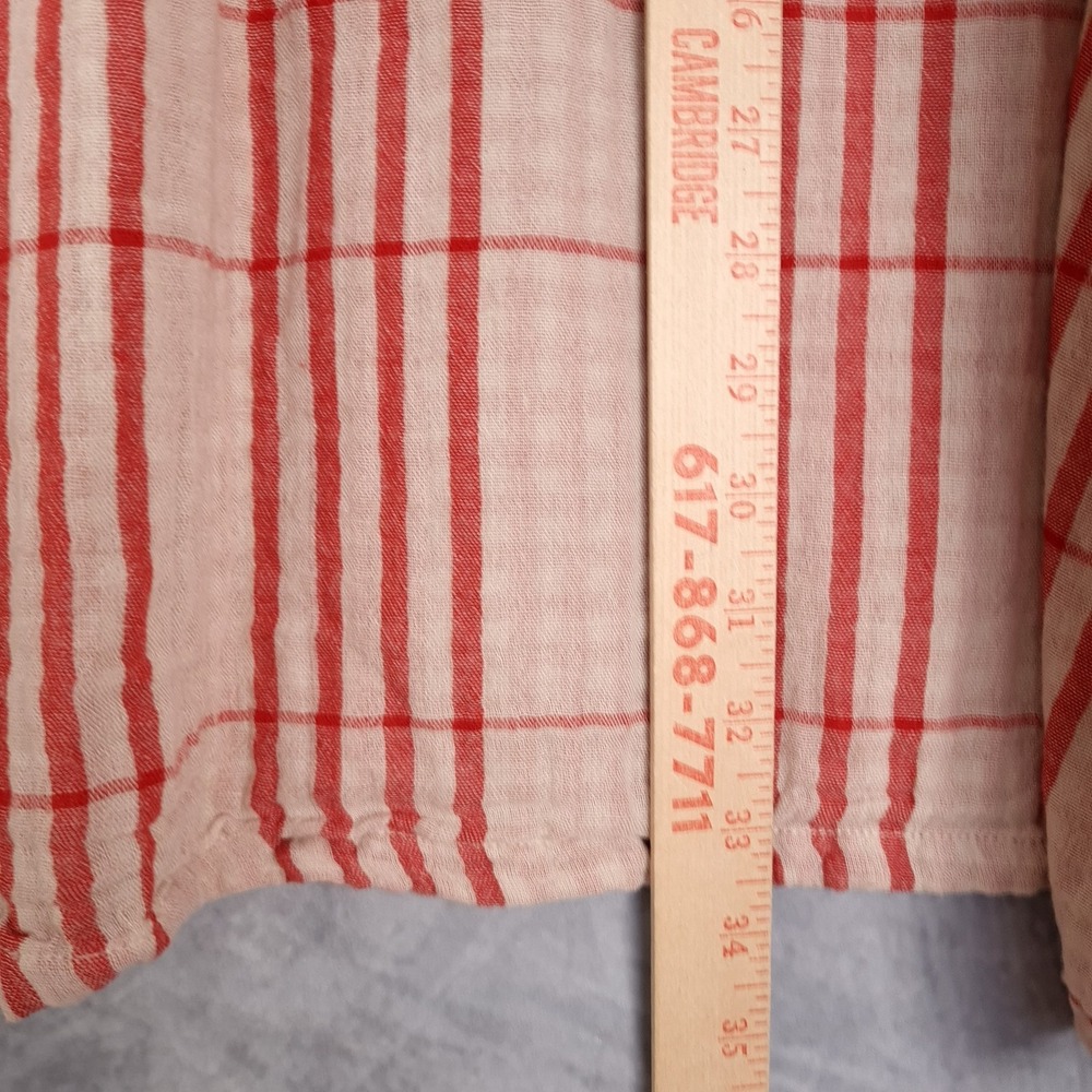 Wares by Ollielia Dress Womens Small Red Plaid 100% Organic Cotton Pockets Boho - Picture 14 of 16